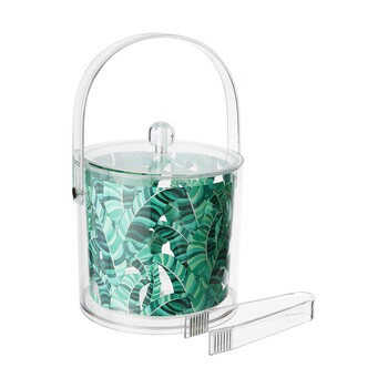 Ice Buclet Palm Leaves Print