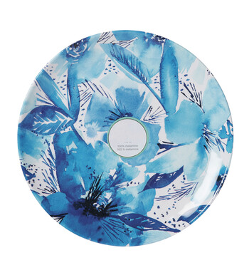 Blue Flower Melamine Plate