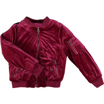 Berry Velvet Bomber Jacket