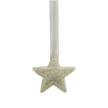 Silver White Bead Star Decoration