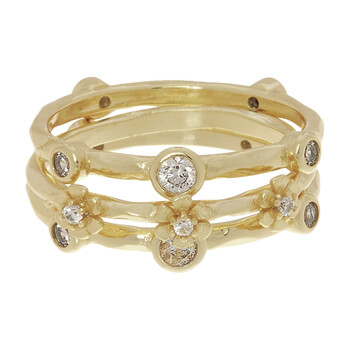 Silver Plated Gold Tone Ring Trio