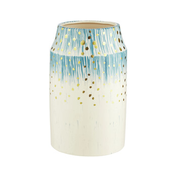 Blue White Vase Gold Spots