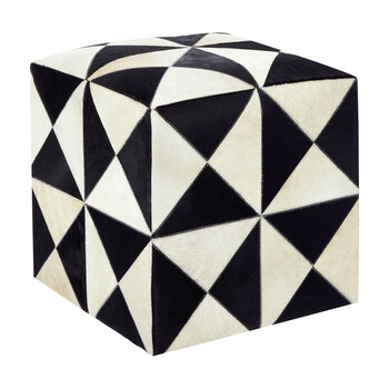 Black & White Patch Ottoman