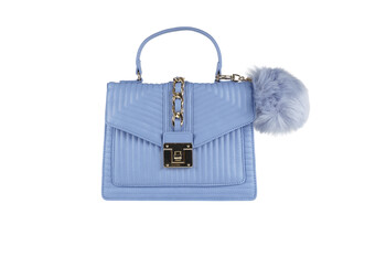 Blue Pom Pom Bag
