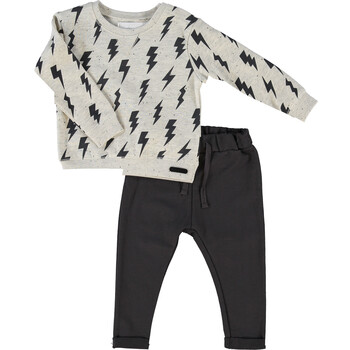 Grey And Beige Lightening Bolt Outfit