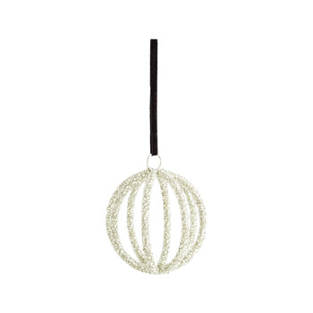 Silver Bead Cage Bauble Black String
