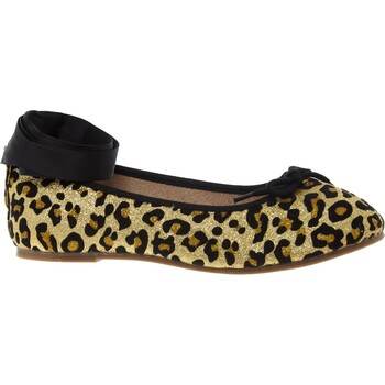 Gold Tone Leopard Ballerinas