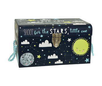 Navy Star Print Storage Box