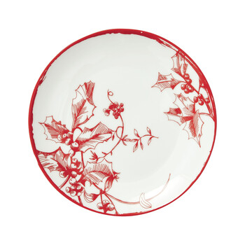 Red Holly White Plate
