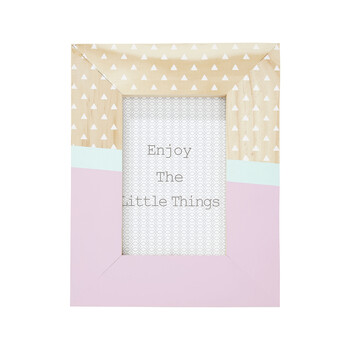 Fabyleus Pink Wood Stripe Photo Frame