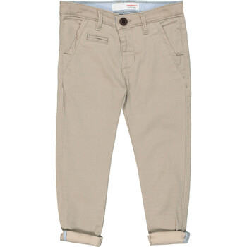 Stone Woven Turned Up Trousers