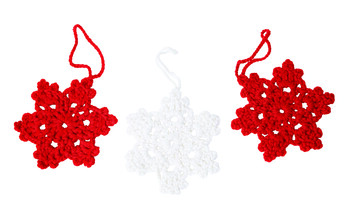Red and White Crochet Snowflake