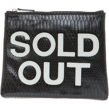 Black Slogan Clutch Bag