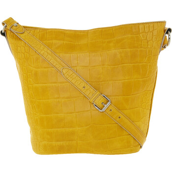 Yellow Reptile-Effect Alyssa Bag