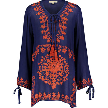 Navy Embroidered Tassel Tunic