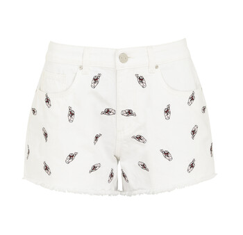 White Jean Shorts