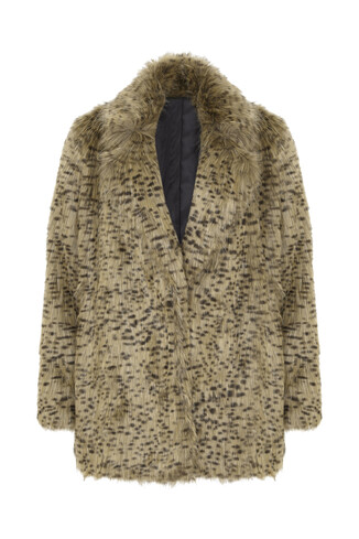 Faux Fur Leopard Print Coat