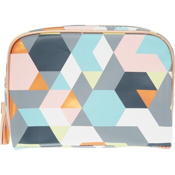 Multicoloured Geometric Print Pencil Case