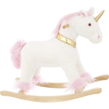 White & Pink Rocking Unicorn