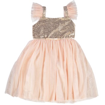 Blush & Gold Sequin Bodice Dress