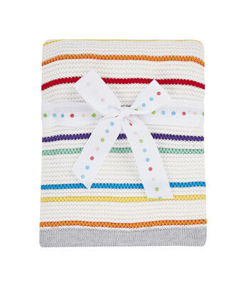 Coloured Striped Pram Blanket