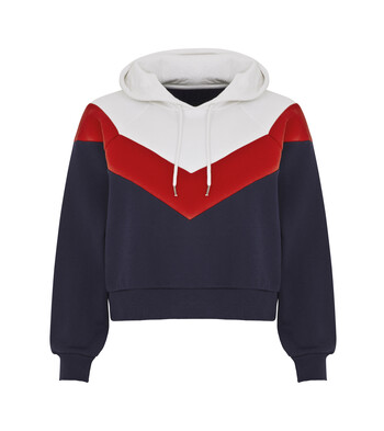 Diagonal Print Cropped Hoodie