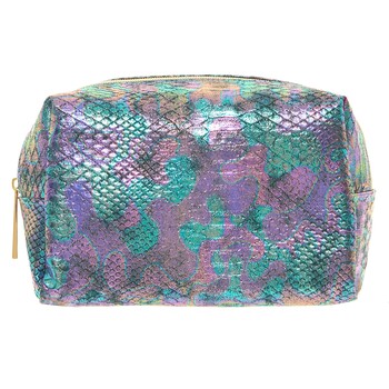Iridescent Reptile Effect Cosmetic Bag