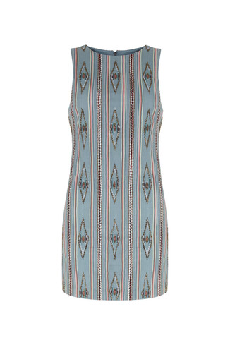 Green Beaded Sleeveless Dress