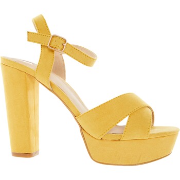Yellow Crossover Platform Heels
