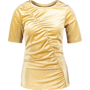 Gold Velour Draped Top
