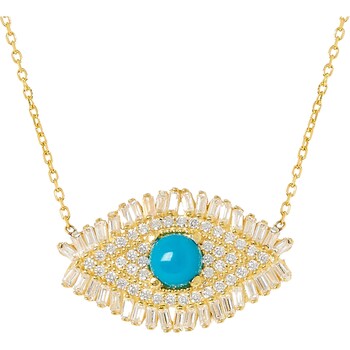 Sterling Silver Gold Tone Eye Necklace