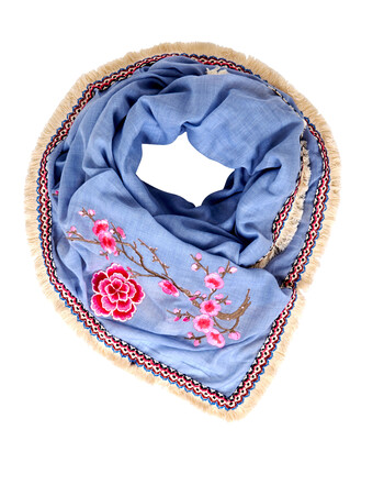 Traditional Floral Print Scarf