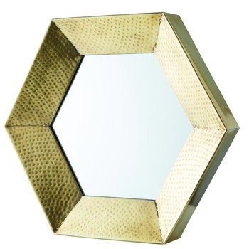 Gold Hectagon Mirror