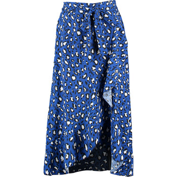 Blue Wrap Midi Skirt