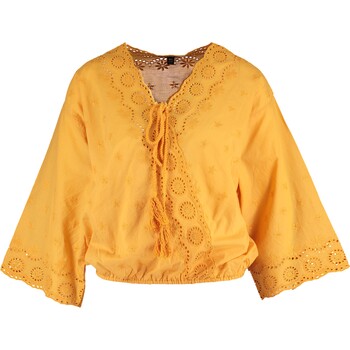 Mustard Broderie Wrap Top