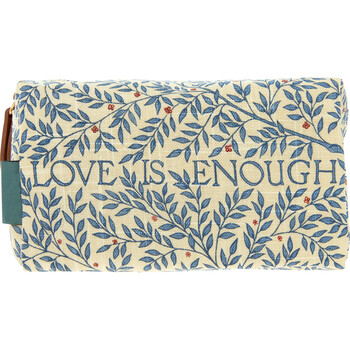 Cream & Blue Love Is Enough Cosmetics Bag