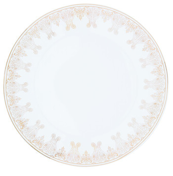 Gold White Patterned Plate