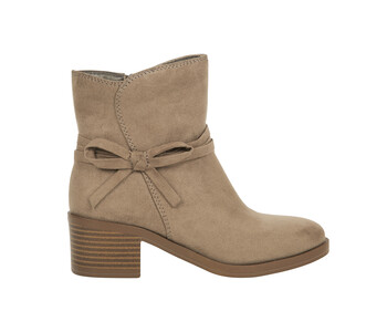 Tan Suede Ankle Boot with Side Tie