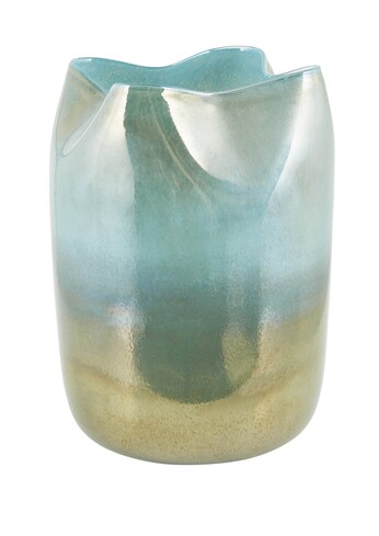 Crimped Glass Vase