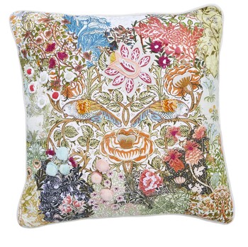 Embroidered Floral Cushion