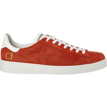 Orange Perforated Suede Trainers