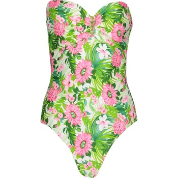 Pink & Green Floral Swimsuit