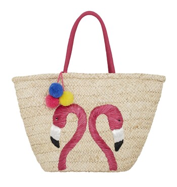 Flamingo Wicker Bag