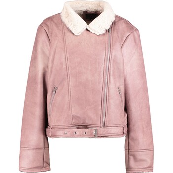 Pink & Cream Faux Shearling Jacket