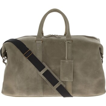 Hunter Grey Leather Holdall
