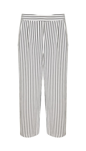 White Black Striped Trousers