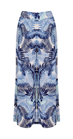 Blue Palm Printed Trousers