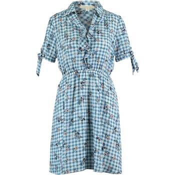 Blue & White Gingham Floral