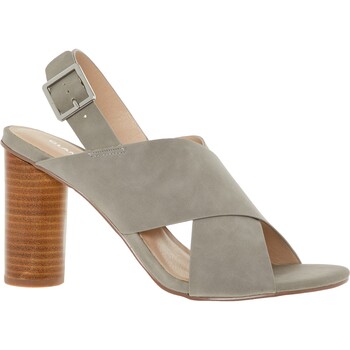 Grey Crossover Heeled Sandals